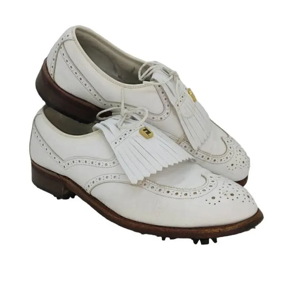 Foot Joy Classic Lites Women's Pre-owned White Leather Golf Shoes - sz. 7C